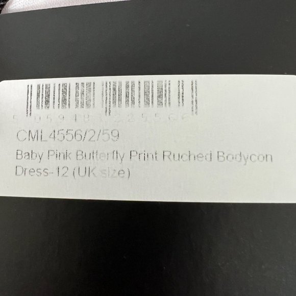 PrettyLittleThing Baby Pink Butterfly Print Ruched Bodycon Dress size 8 - Picture 13 of 16